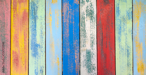 texture of colorful wooden planks