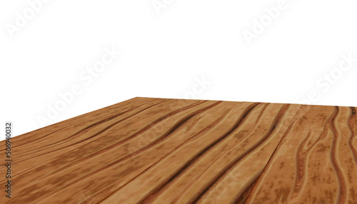 Perspective view of wood texture background with old natural pattern. Wooden table. 3D render illustration.