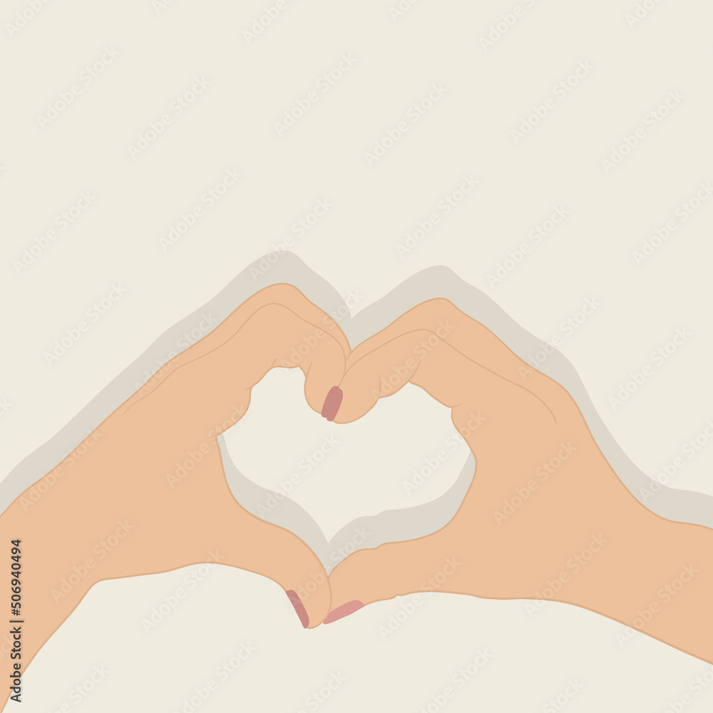 Fototapeta premium Hands making heart shape vector illustration