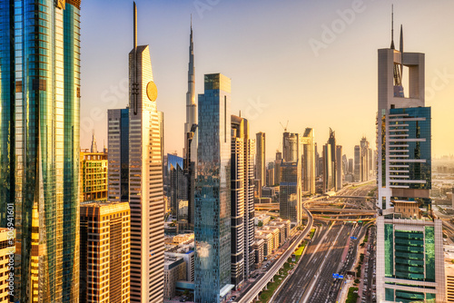 Dubai Skyline at Sunset, United Arab Emirates © romanslavik.com