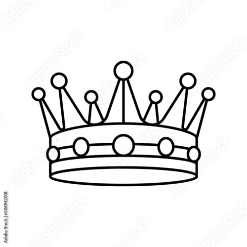 crown treasure line icon vector illustration