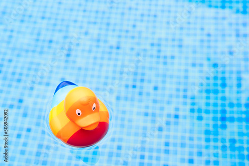 Rubber duck in rainbow color photo