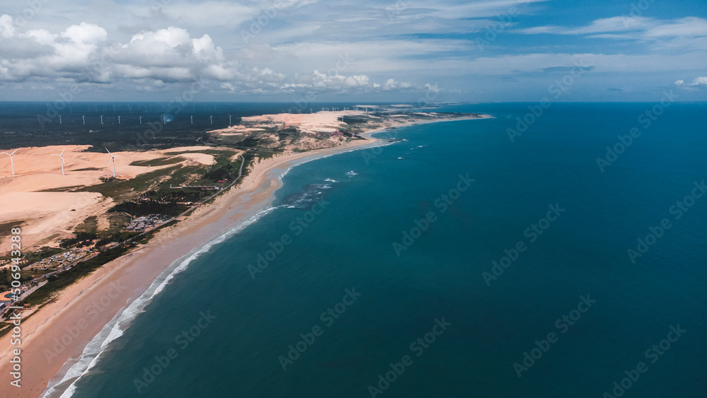 Flecheiras Praia Paraíso Tropical Dunas Mar Ceará Nordeste Brasil Vila Pescadores Pitoresco Paisagem Cênica Vento Pesca Viagem Viajar Turismo