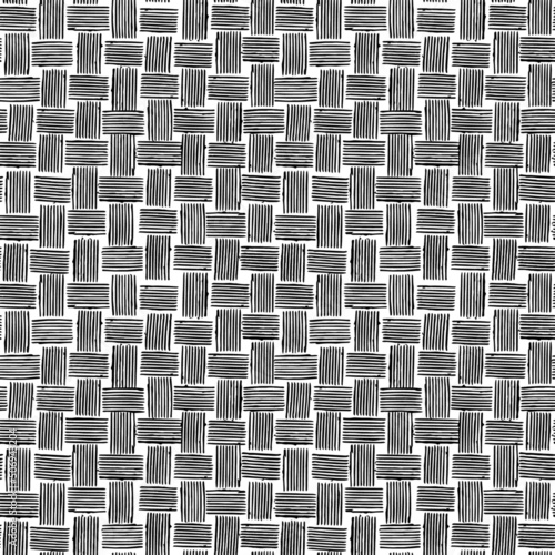 Organic black and white criss-cross seamless pattern 