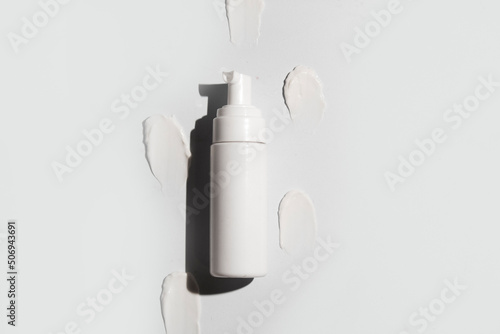 Bilde på lerret mockup of perfume skin care bottle cosmetic tube of beauty makeup facial, treatm