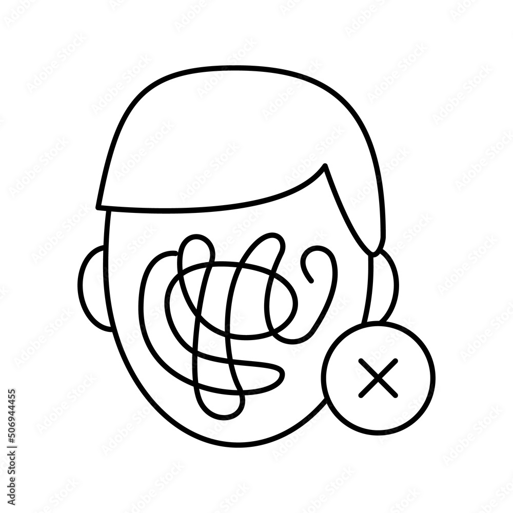 self cancellation line icon vector illustration self cancellation line icon vector illustration