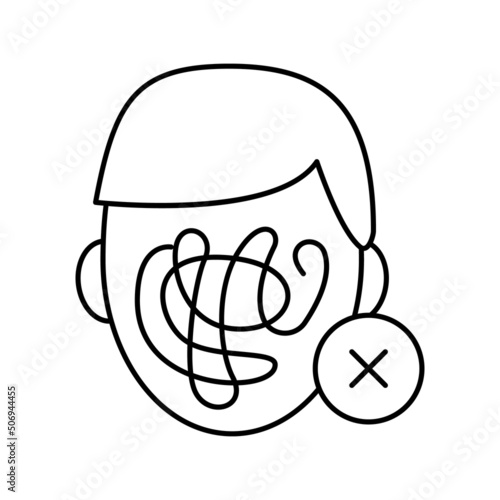 self cancellation line icon vector illustration