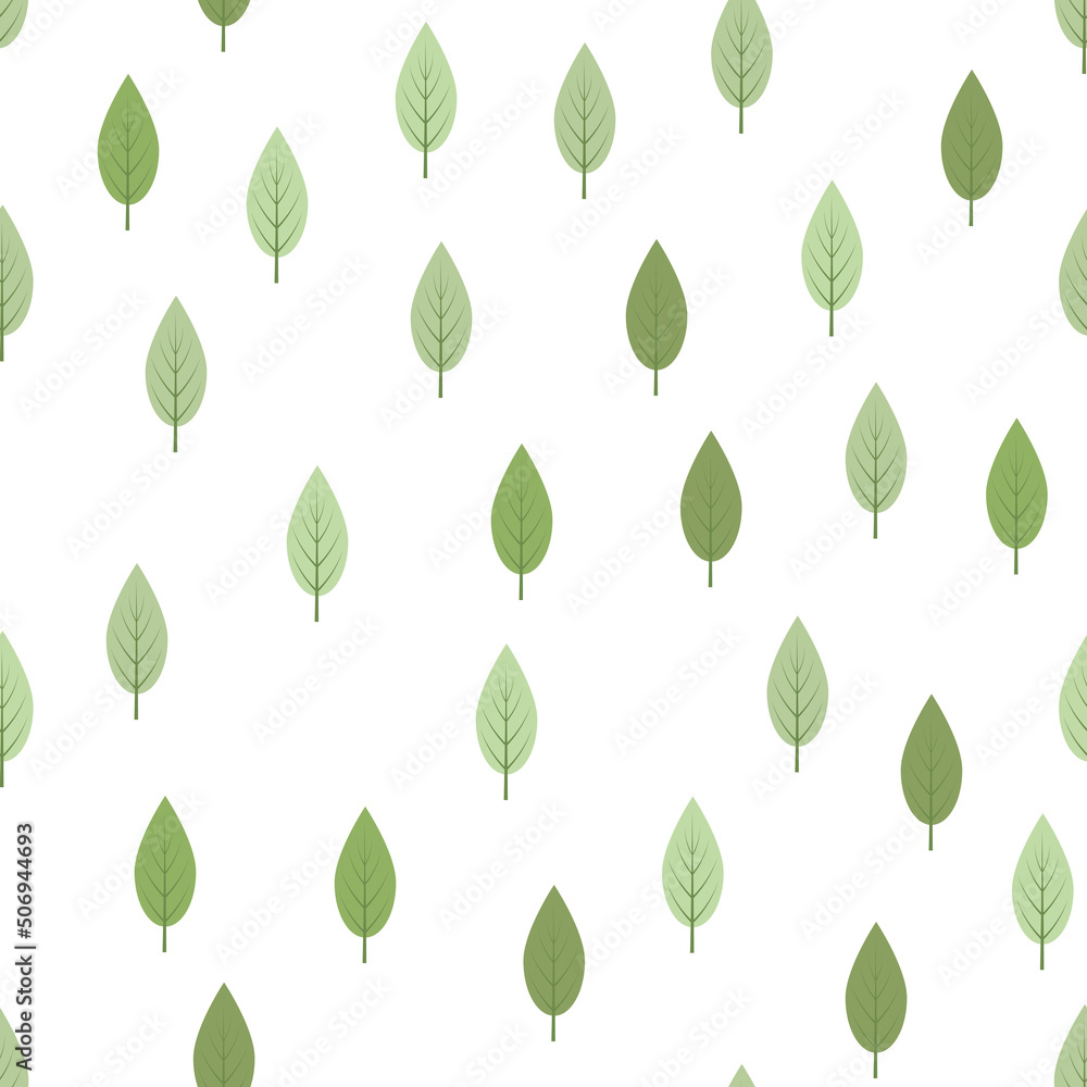 Naklejka premium simple vector pattern green leaves