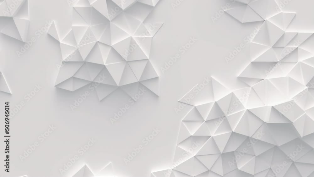 Abstract motion background from random moving triangles, seamless loop animation