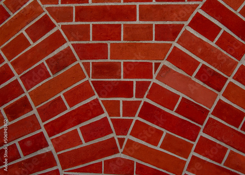 Brick wall texture background, closeup image with details and stains. Brick wall