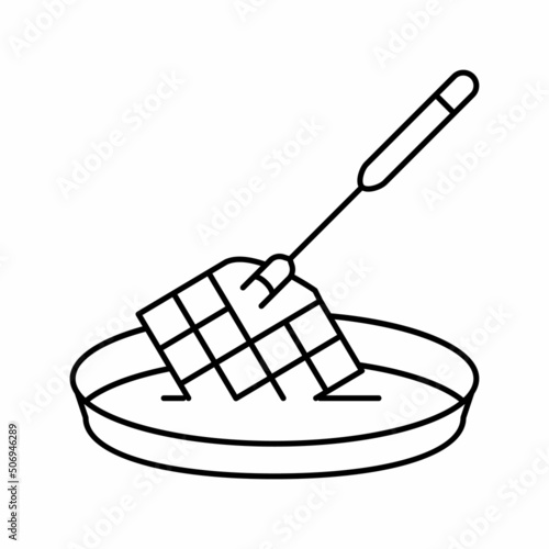 chocolate fondue maker line icon vector illustration