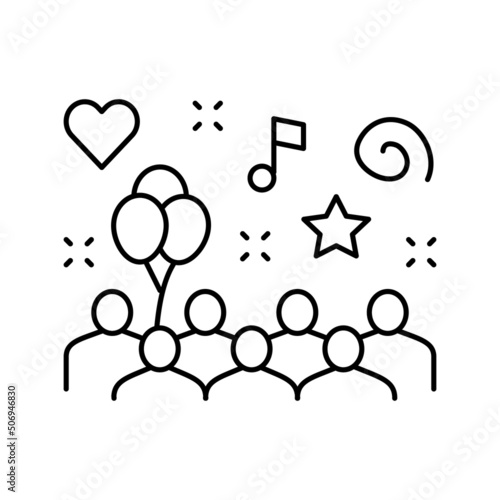 entertainment in amusement park line icon vector illustration