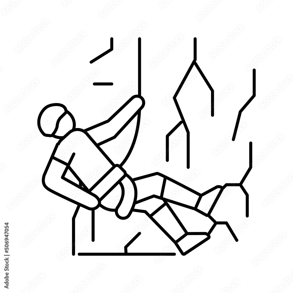 abseiling extreme sport line icon vector illustration abseiling extreme sport line icon vector illustration