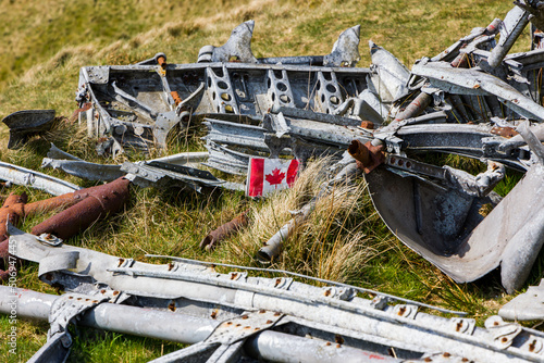 Wreckage of a Royal Canadian Air Force Wellington bomber (R1465) on a remote Welsh hillside photo