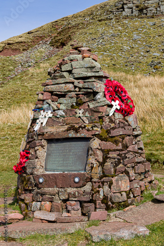 Wreckage of a Royal Canadian Air Force Wellington bomber (R1465) on a remote Welsh hillside photo