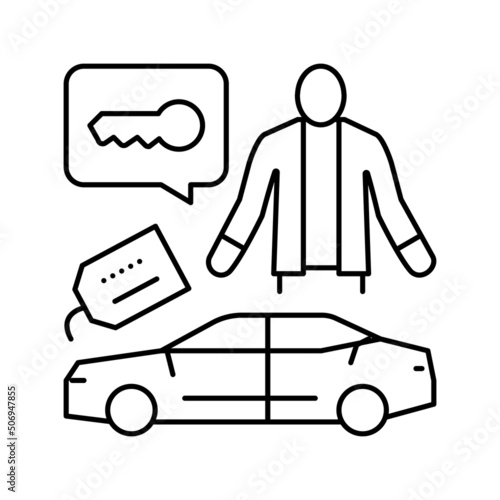 car detailing specialist line icon vector illustration