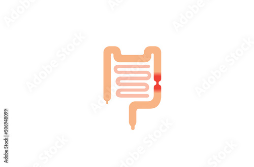 creative gut bowel inflammation logo vector design icon symbol illustration