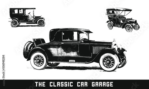 Vintage Illustration of Classic Cars