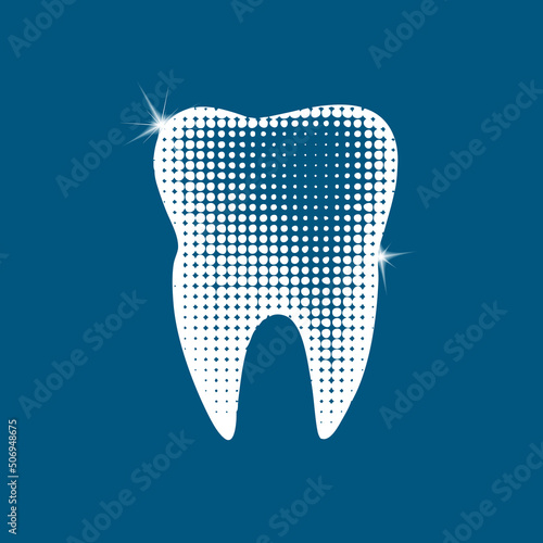 White Tooth icon - dental logo template vector illustration