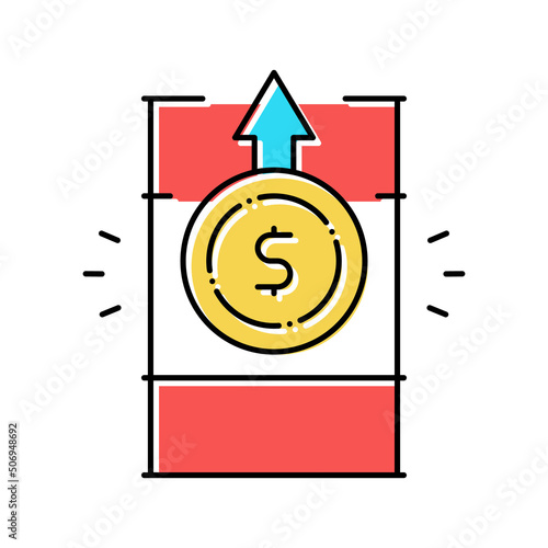 gas asset inflation color icon vector illustration