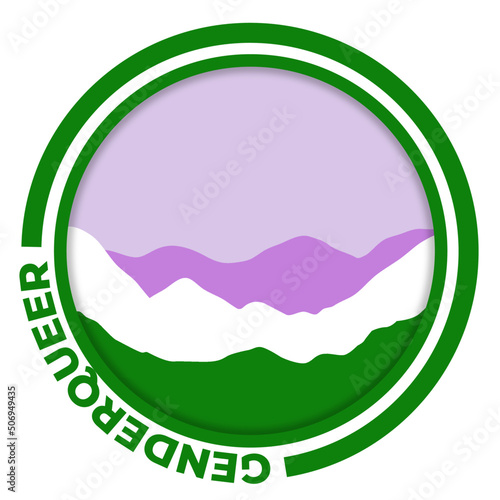 Genderqueer flag with mountain pattern. Hills with pride colors
