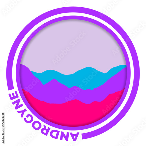 Androgyne flag with mountain pattern. Hills with pride colors