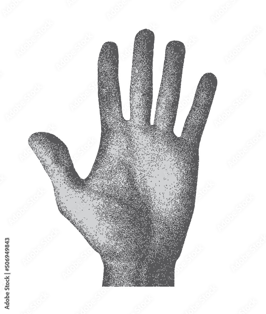 Fototapeta premium vector black and white human hand