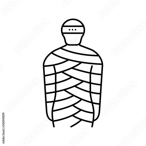 mummy egypt line icon vector illustration