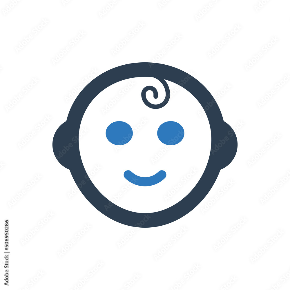 Fototapeta premium Baby Face Icon