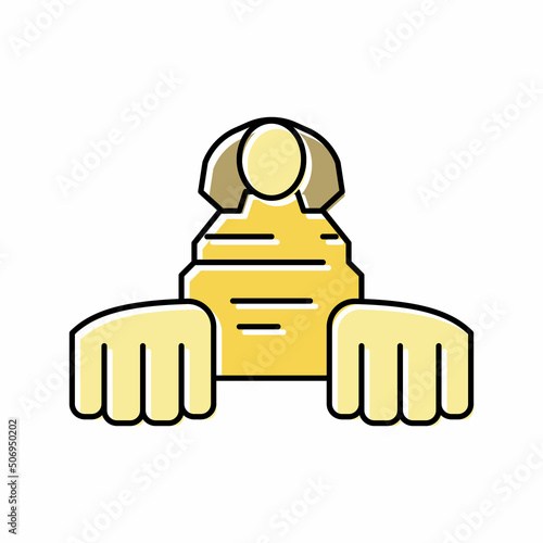 sphinx egypt monument color icon vector illustration