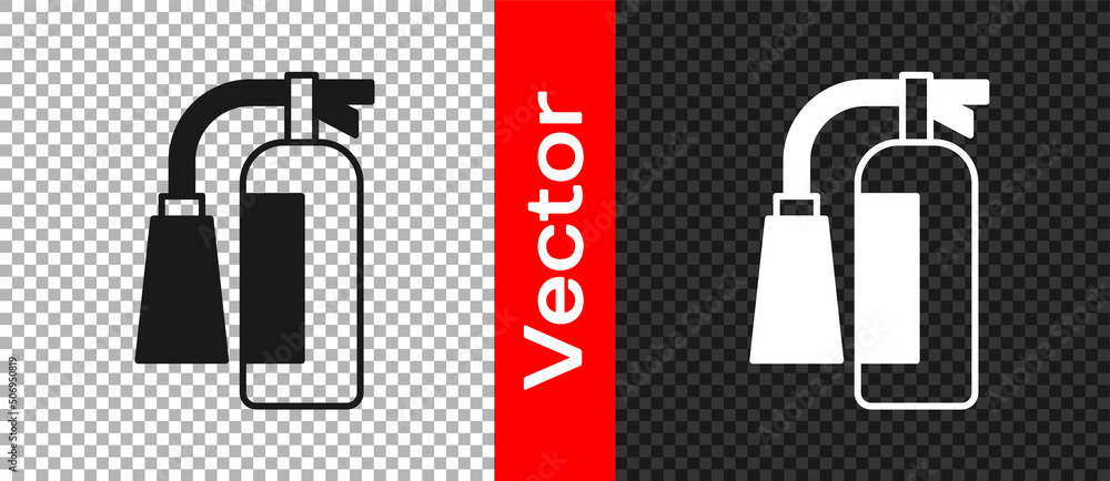 Black Fire extinguisher icon isolated on transparent background. Vector Black Fire extinguisher icon isolated on transparent background. Vector