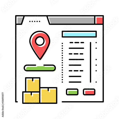 inventory movement pending report color icon vector illustration