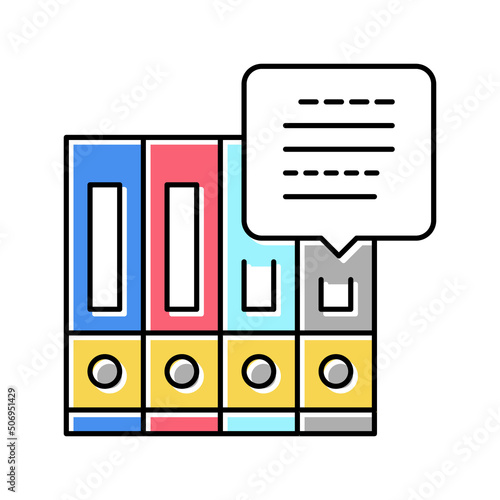 policy information color icon vector illustration