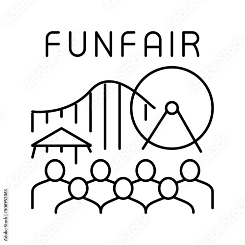 funfair amusement park line icon vector illustration