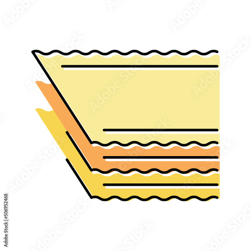 lasagna pasta color icon vector illustration
