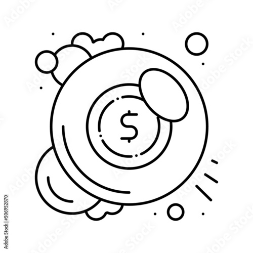 finance bubble line icon vector illustration