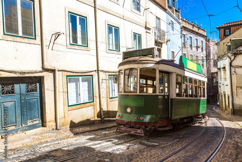 Vintage tram in Lisbon