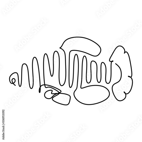 Abstract fish Continuous line drawing