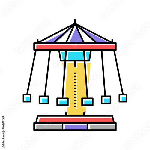 swing carousel color icon vector illustration