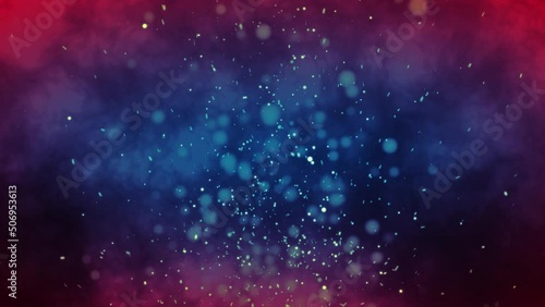 Abstract particles background. Moving particles. Light and bright. Colored back. Seamless Looping video
