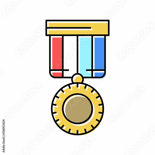 medallion award color icon vector illustration