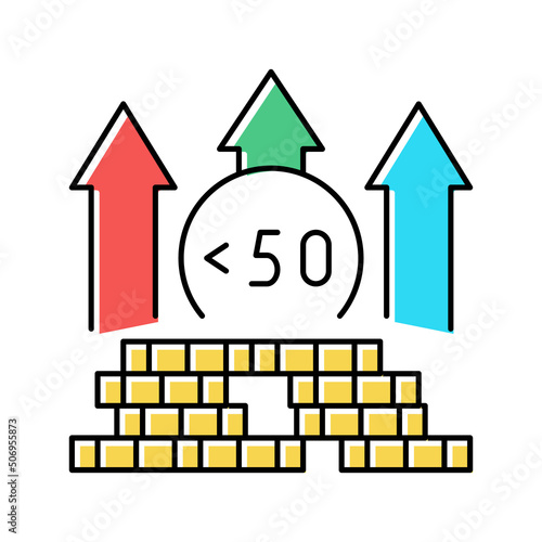 hyperinflation finance color icon vector illustration