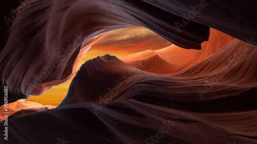 Amazing and breathtaking antelope canyon arizona usa. abstract background and travel concept.