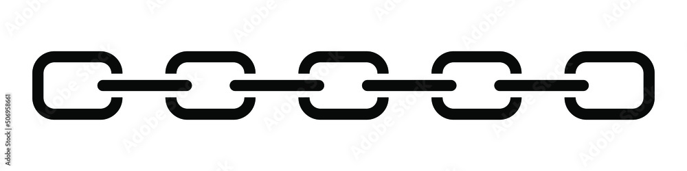 Black chain. Modern flat icon isolated on white background. Vector EPS 10