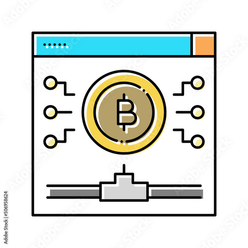 digital token color icon vector illustration