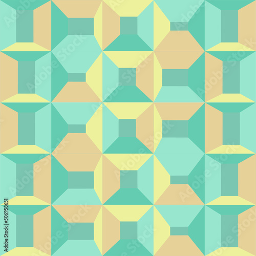 Abstract rectangle blue and cream color geometric background