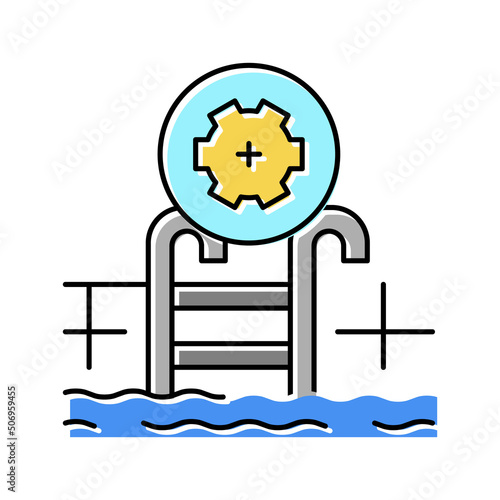 commercial pool services color icon vector illustration