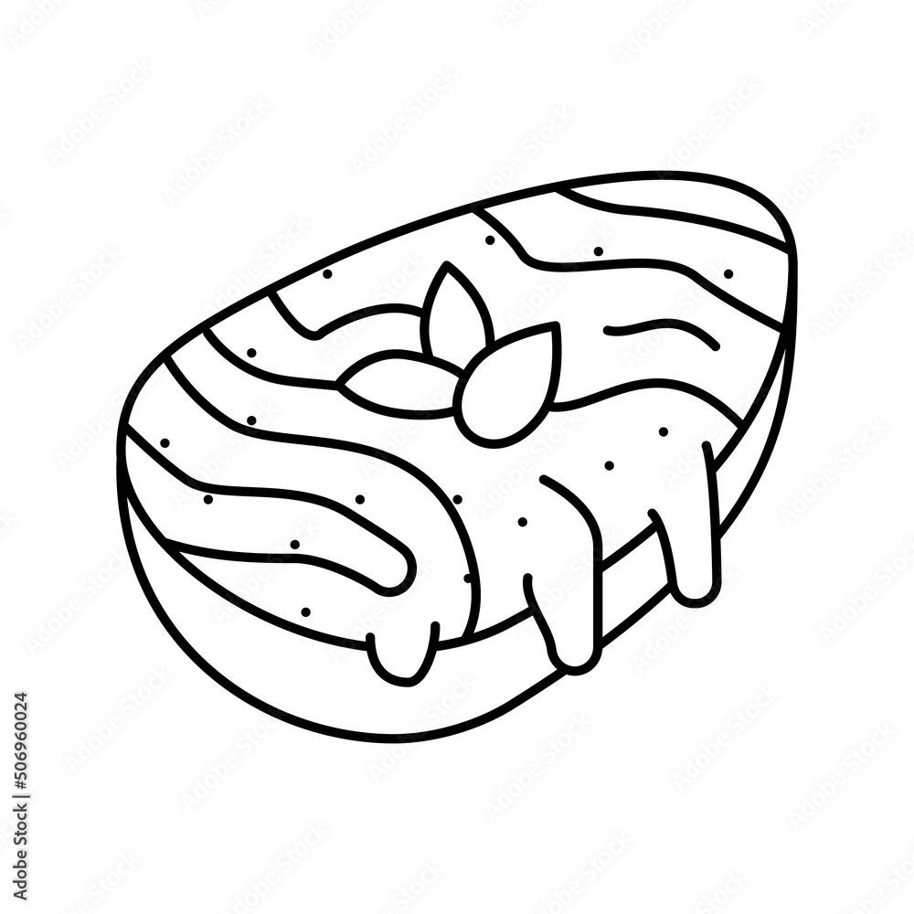 eggplant with cheese line icon vector illustration eggplant with cheese line icon vector illustration