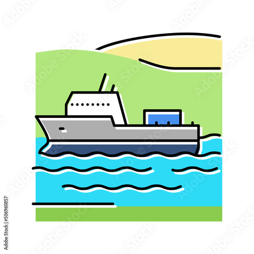 navigable river color icon vector illustration