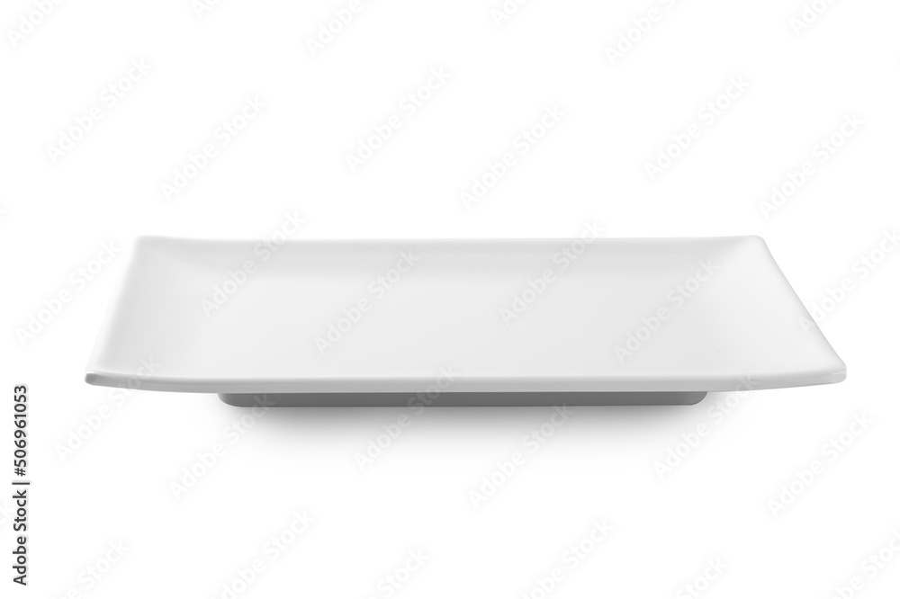 Empty square plate isolated on white Empty square plate isolated on white